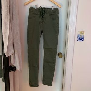 Free People high rise lace up CRVY skinny jeans